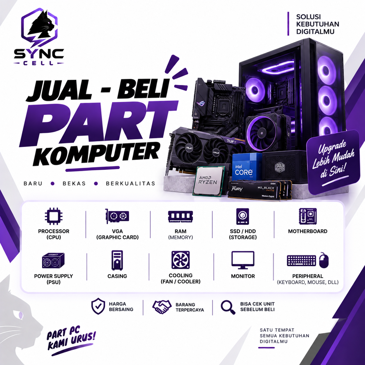 Poster Jual-Beli Part Komputer SYNC CELL
